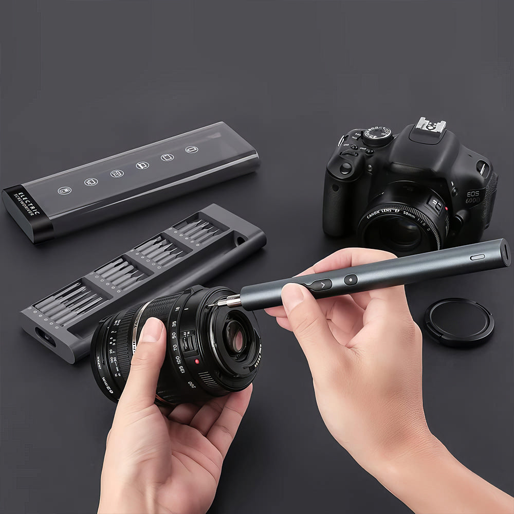 36-in-1 Mini Electric Precision Screwdriver Kit with 30 S2 Bits & LED