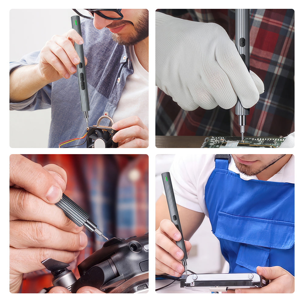36-in-1 Mini Electric Precision Screwdriver Kit with 30 S2 Bits & LED