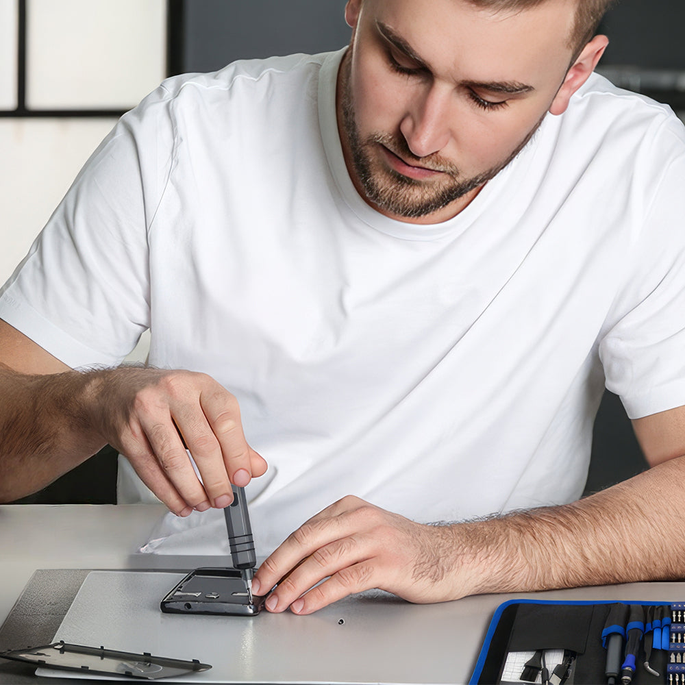 Mini Cordless Electric Screwdriver Kit with 30 S2 Bits & 4 LEDs