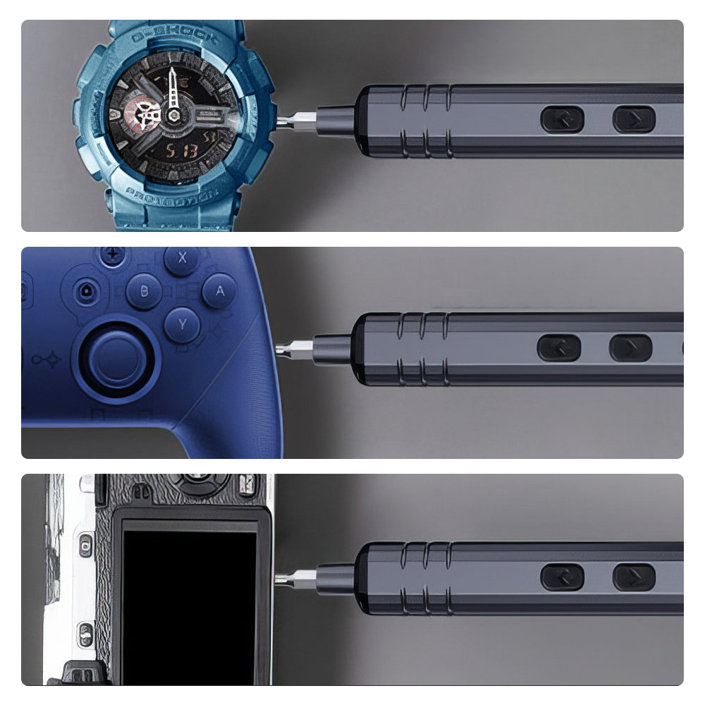 Mini Cordless Electric Screwdriver Kit with 30 S2 Bits & 4 LEDs