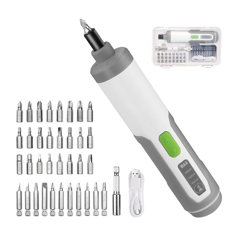 4V Cordless Electric Screwdriver Kit with 35 Bits & LED Work Light