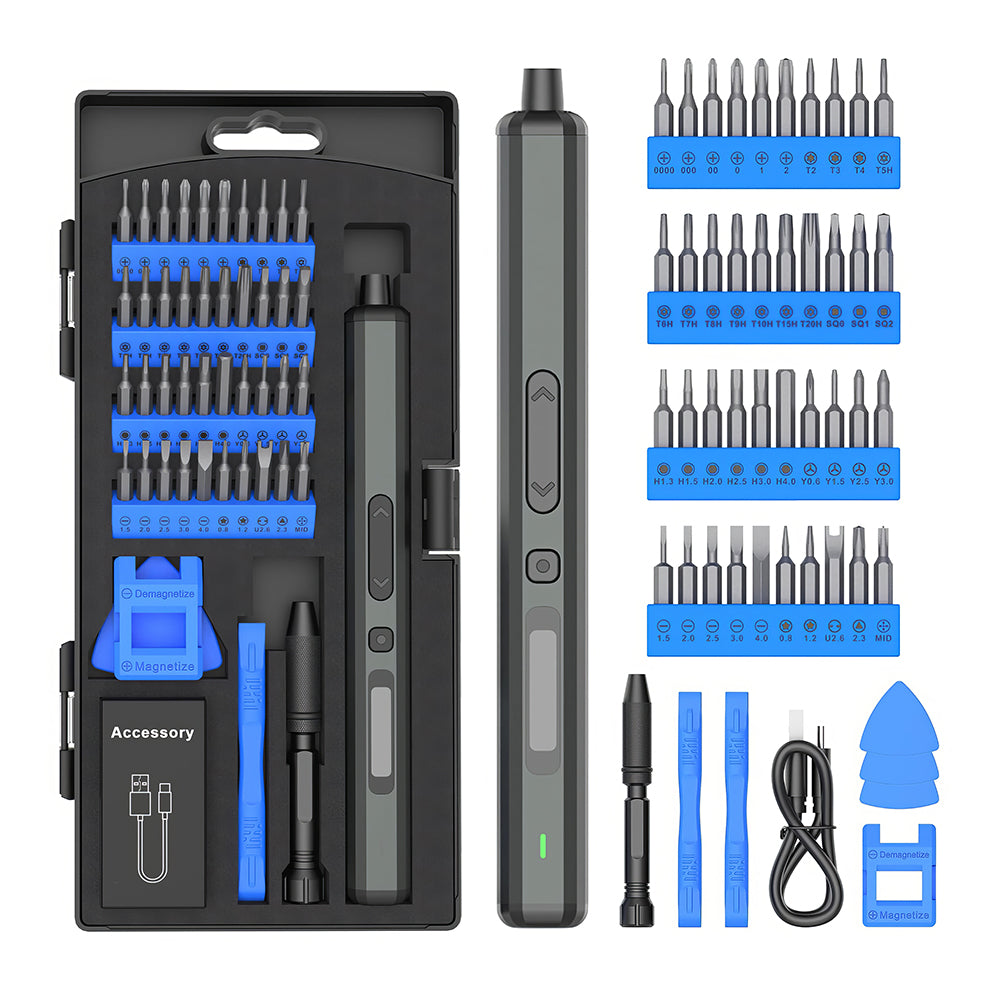 68-in-1 Electric Precision Screwdriver Kit with 64 Bits & Torque Control