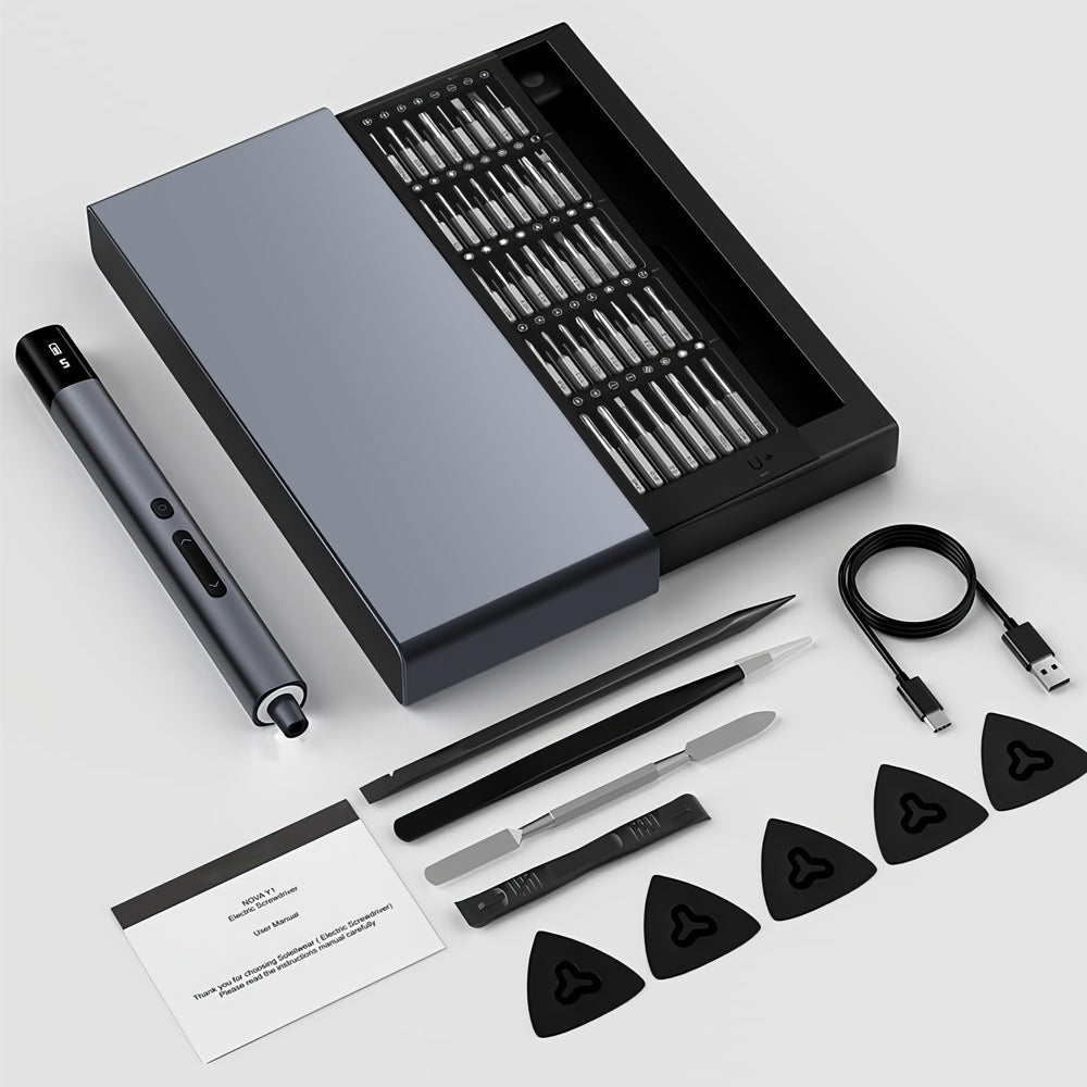 Mini 4V Precision Electric Screwdriver Kit with 5 Torque Levels, 50-in-1