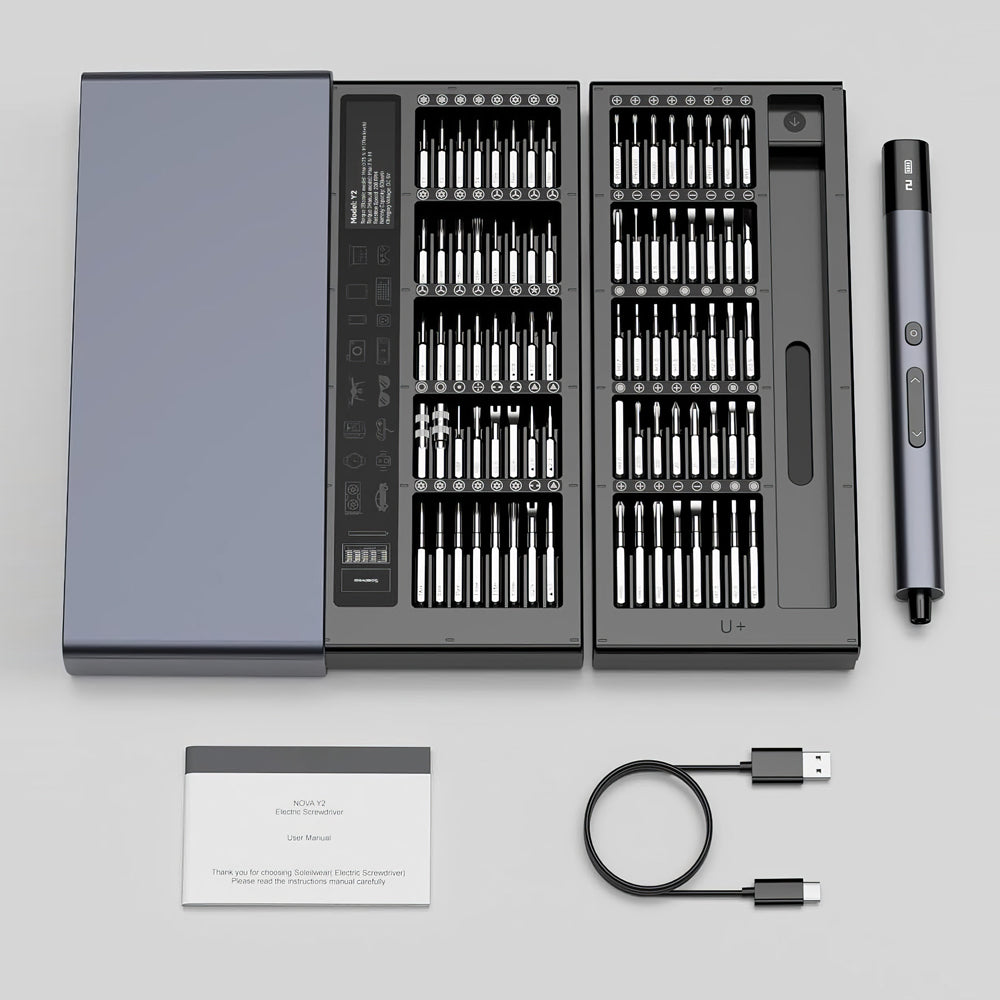 Mini 4V Precision Electric Screwdriver Kit with 5 Torque Levels, 50-in-1