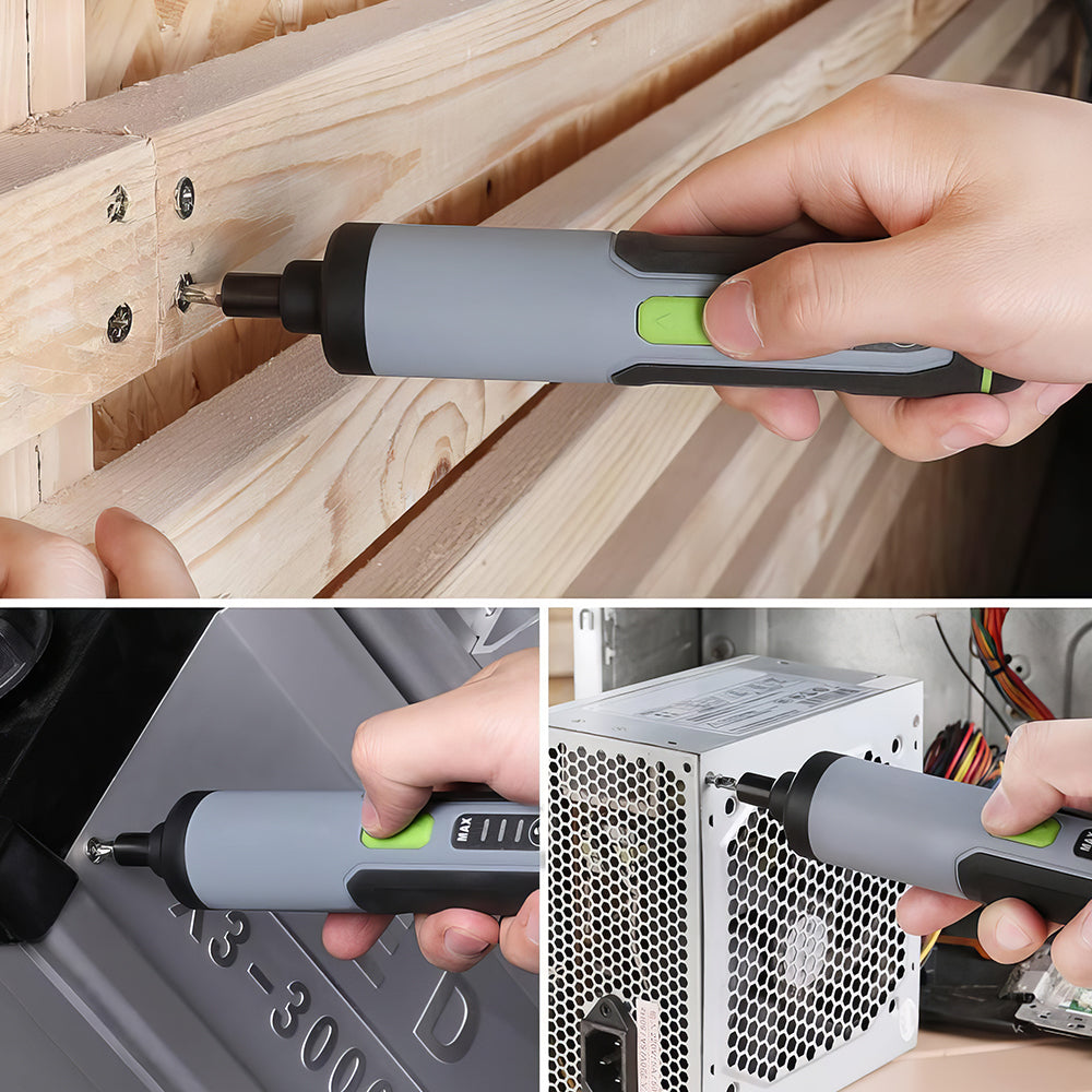 4V Cordless Electric Screwdriver Kit with 35 Bits & LED Work Light