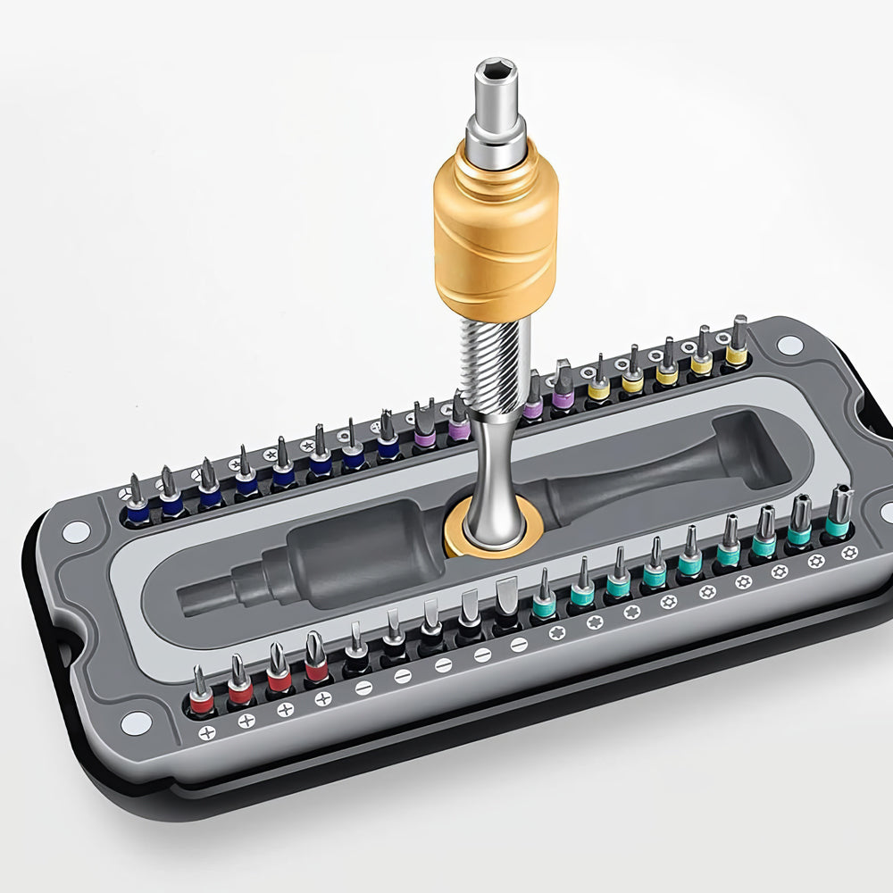 51-in-1 Electric Precision Screwdriver Kit with 48 S2 Bits & LED Light
