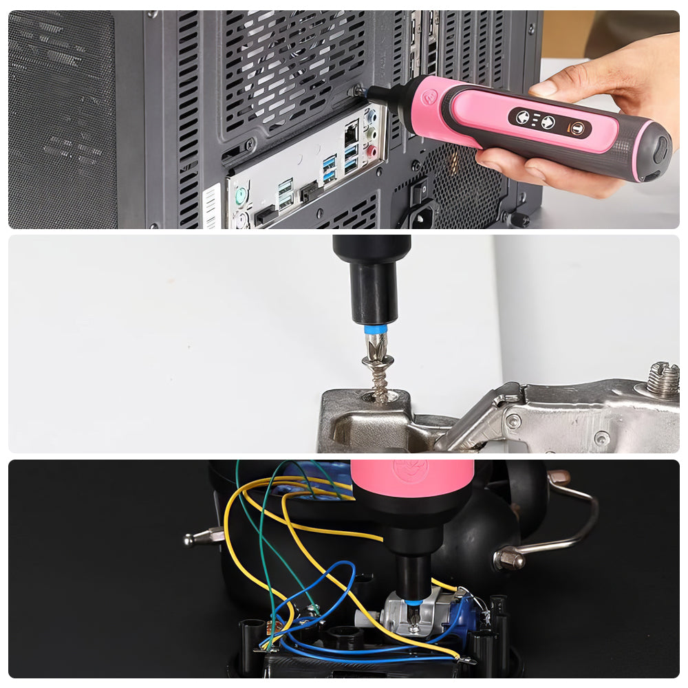 4V Cordless Electric Screwdriver Kit with 26 Bits & LED Work Light